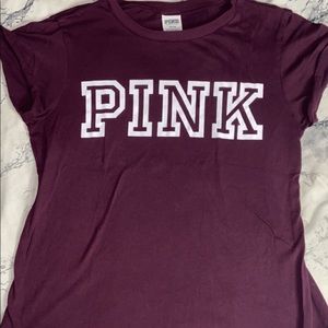 Victorias Secret Pink Cotton tee Maroon